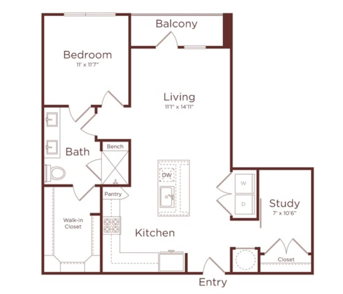 Floorplan diagram for A6, showing 1 bedroom