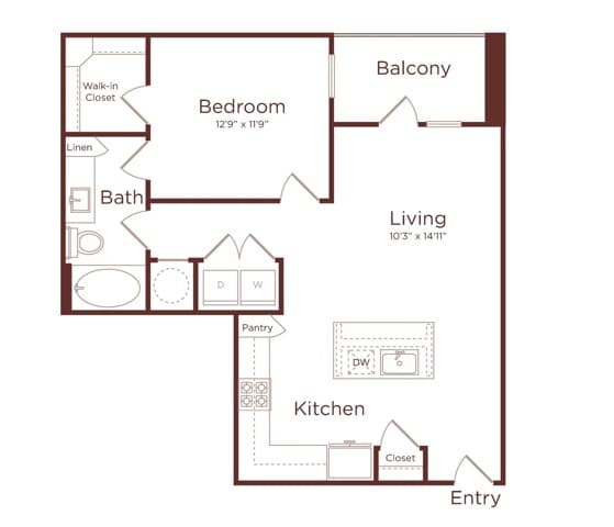 Floorplan diagram for A5, showing 1 bedroom