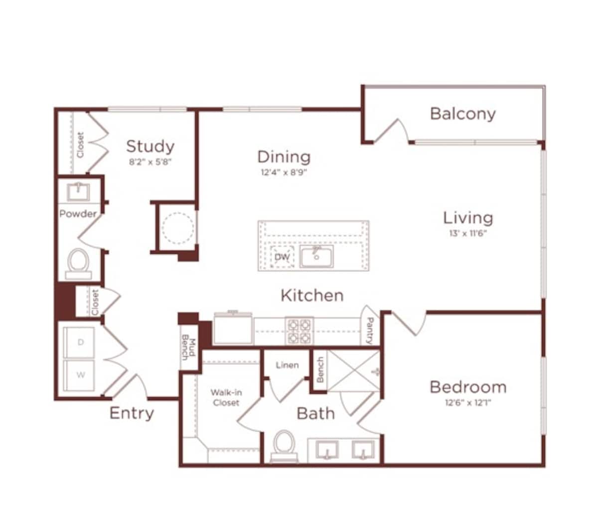 Floorplan diagram for A4, showing 1 bedroom