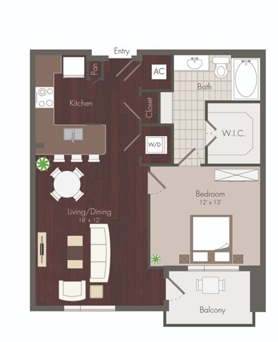 Floorplan diagram for Floyd - Renovated, showing 1 bedroom