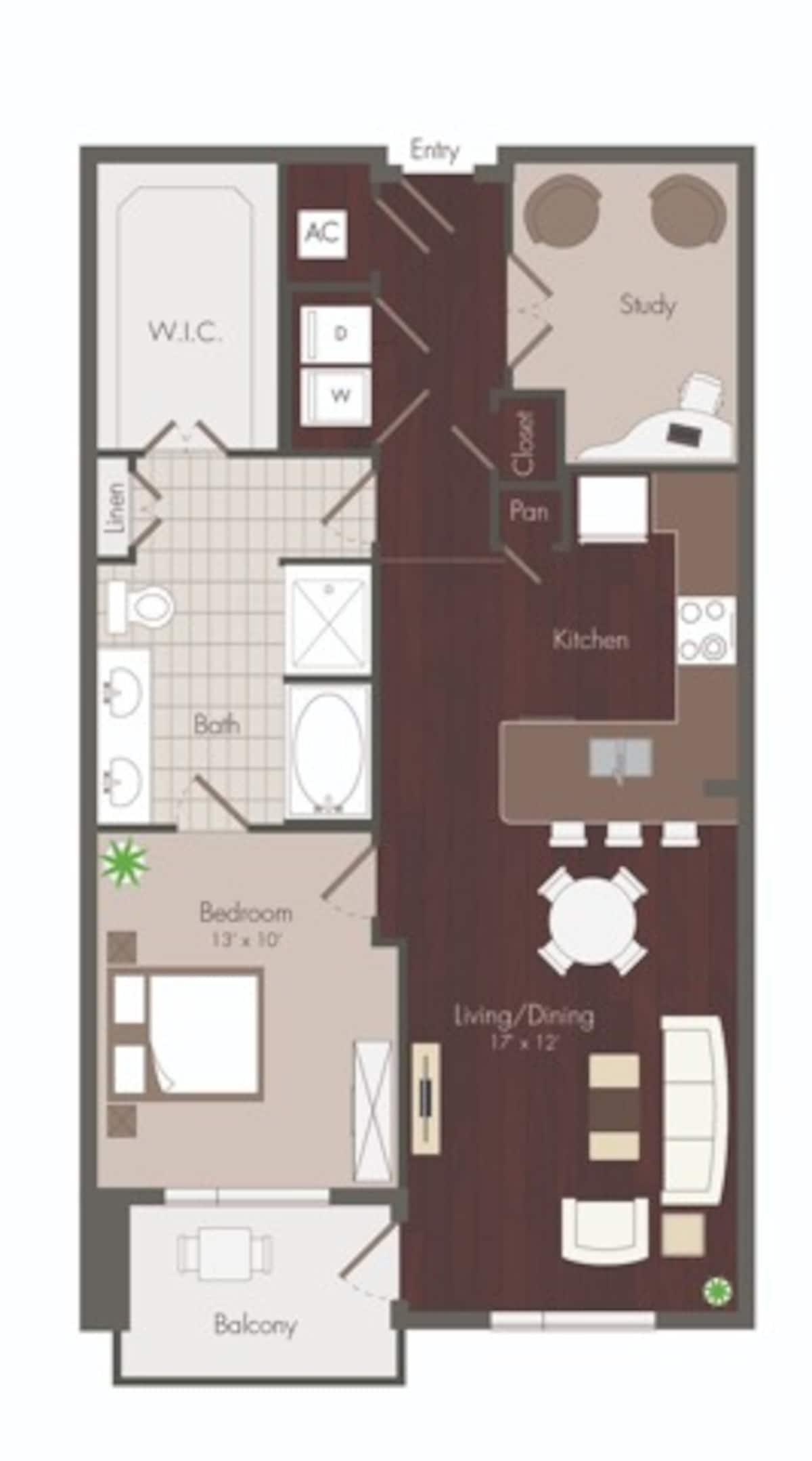 Floorplan diagram for Knox - Renovated, showing 1 bedroom