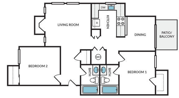 Plano de The Birch, que muestra 2 dormitorio