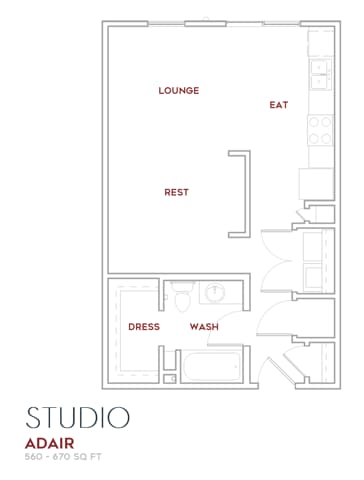 Floorplan diagram for Adair, showing Studio