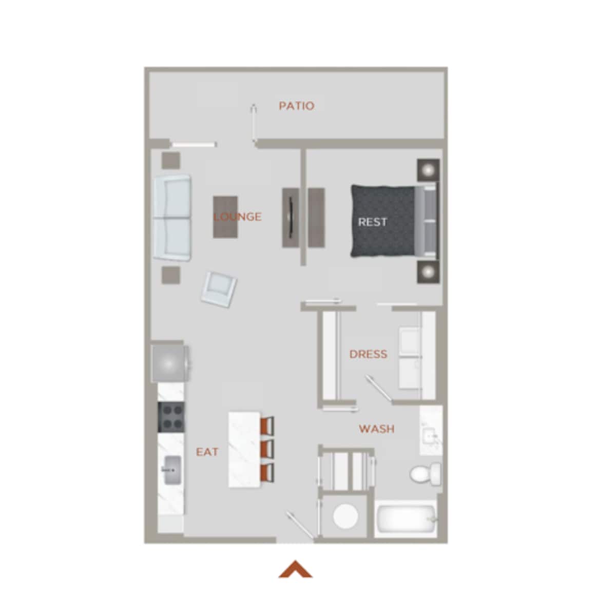 Floorplan diagram for Warhol I, showing 1 bedroom