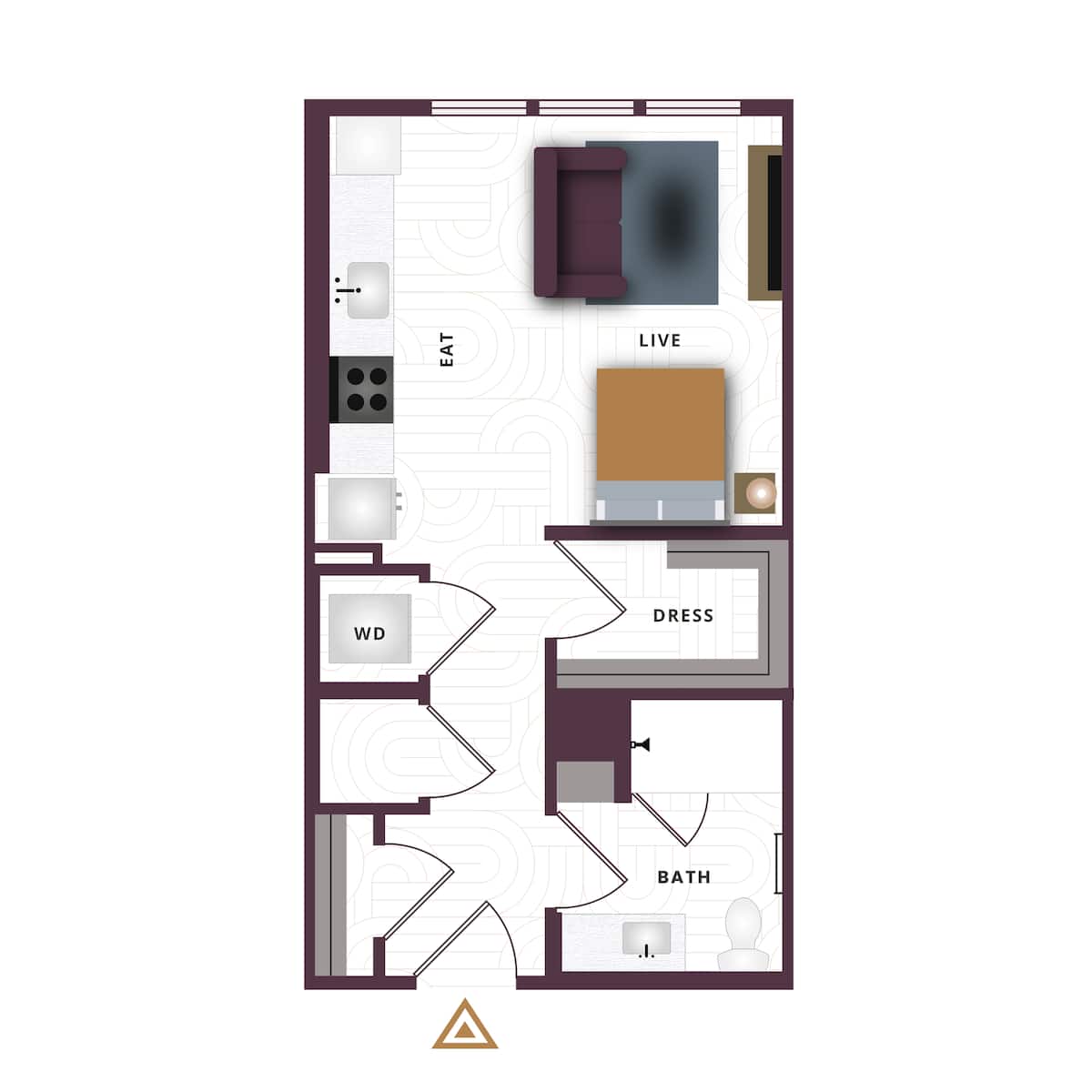 Floorplan diagram for M1f-e, showing Studio