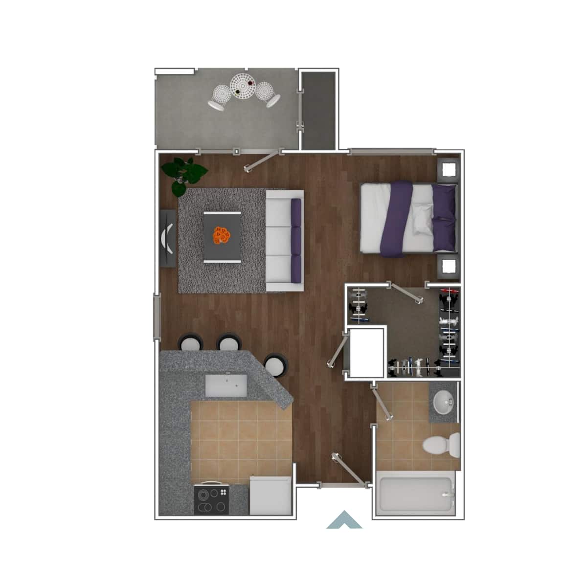 Floorplan diagram for 0a-vir, showing Studio