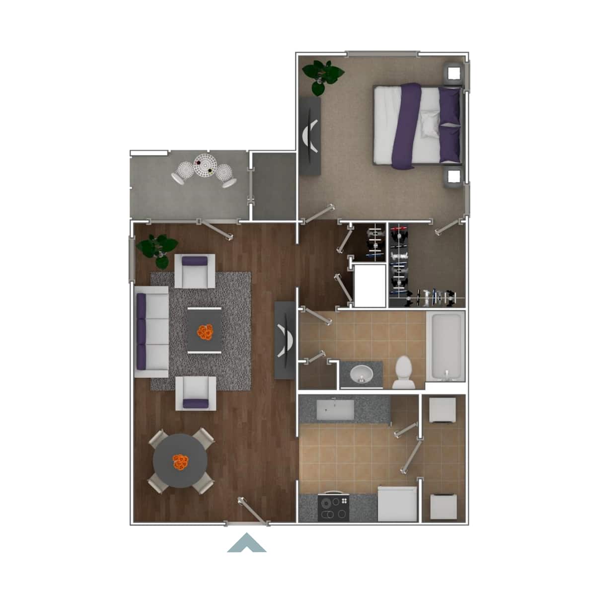 Floorplan diagram for 1a-vir, showing 1 bedroom