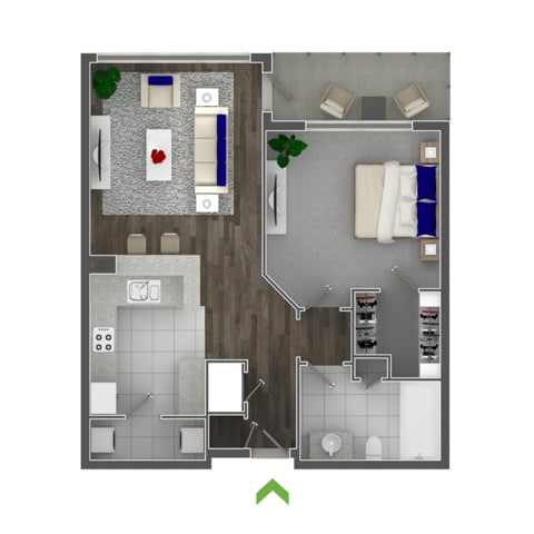 Floorplan diagram for Candler, showing 1 bedroom