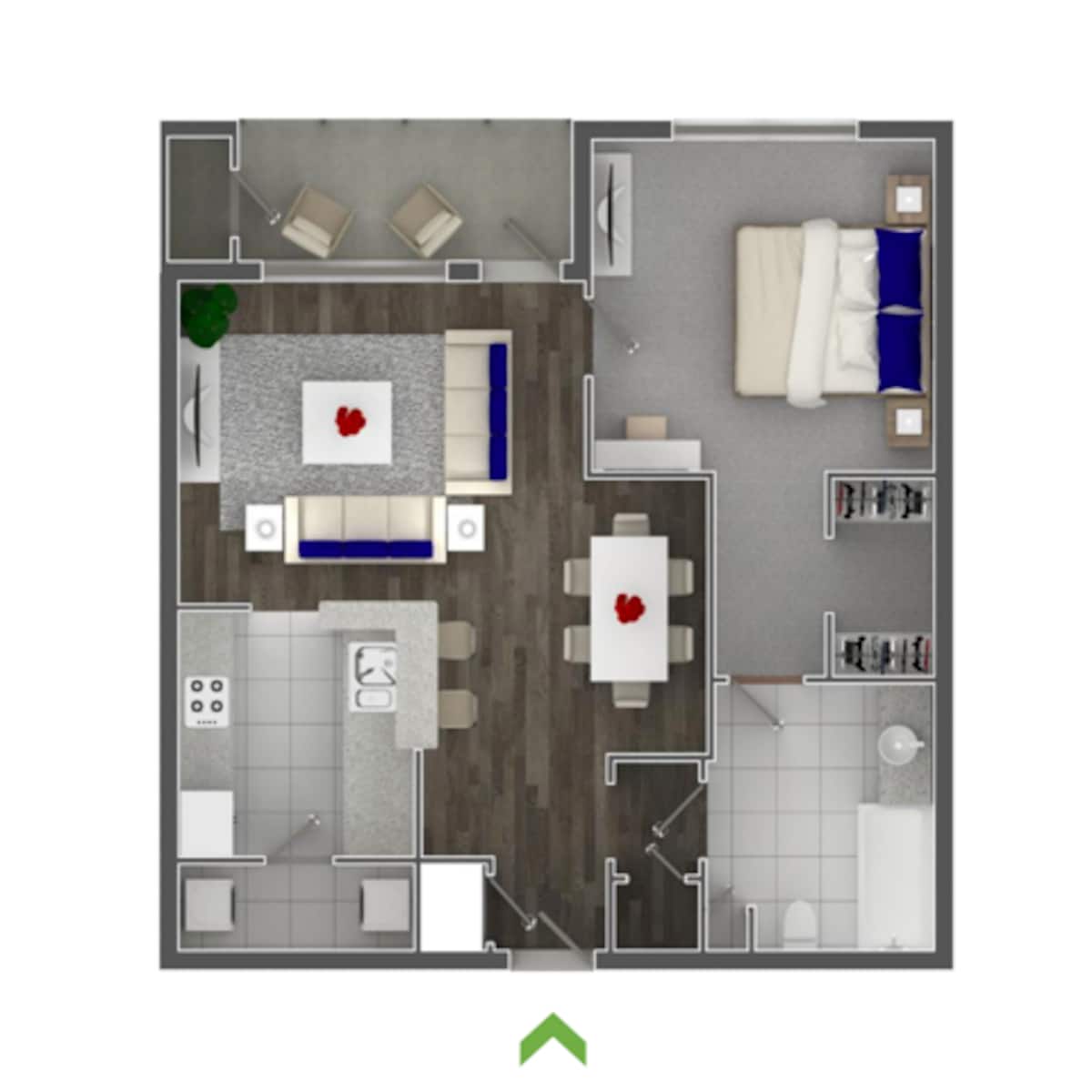 Floorplan diagram for Inman, showing 1 bedroom