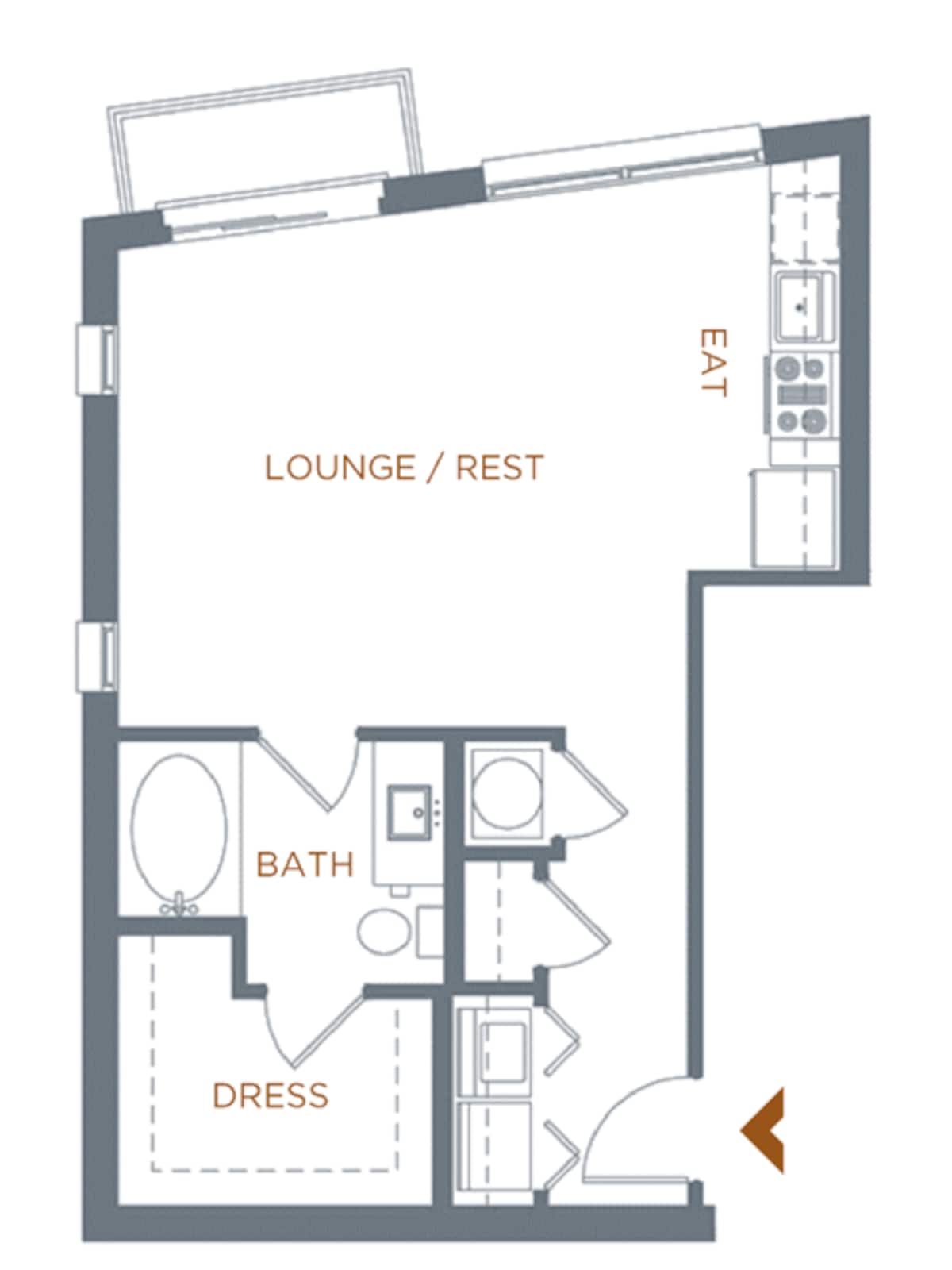 Floorplan diagram for Alloy I, showing Studio