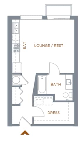 Floorplan diagram for Parsons III, showing Studio