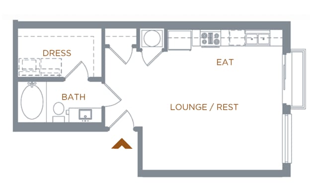 Floorplan diagram for Parsons I, showing Studio