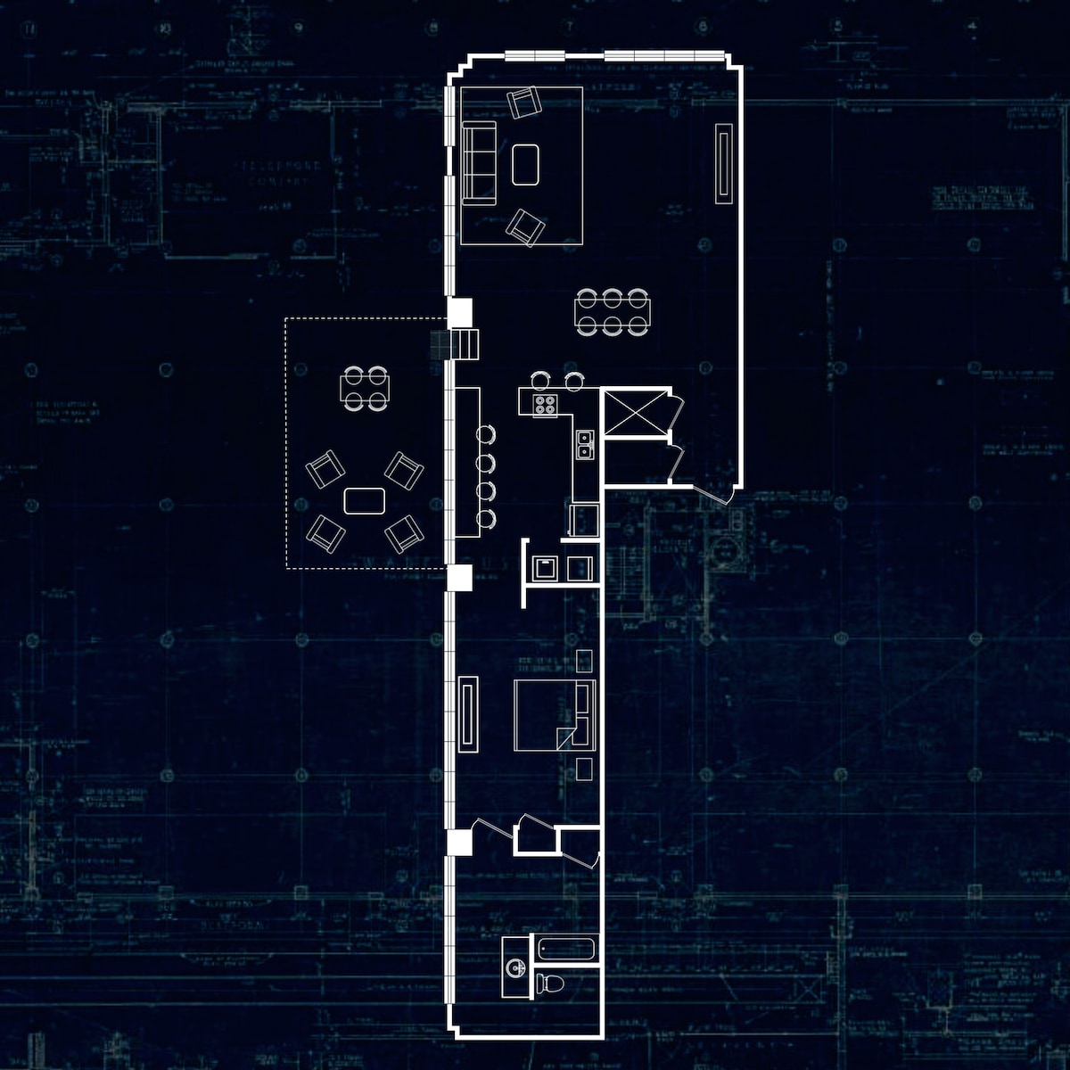 Floorplan diagram for The Strowger, showing 1 bedroom