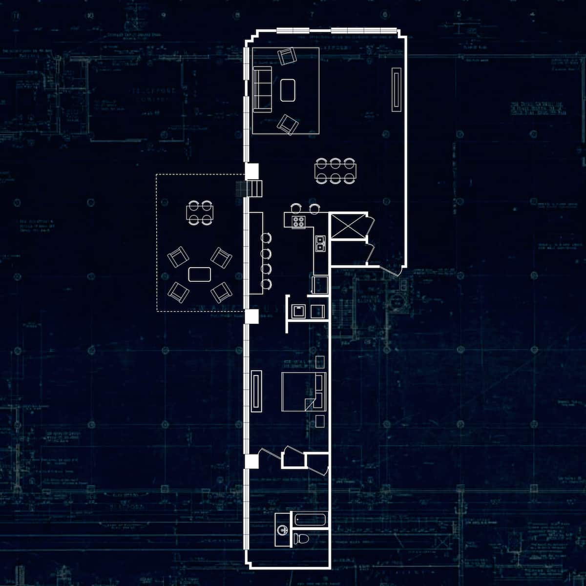 Floorplan diagram for The Strowger, showing 1 bedroom