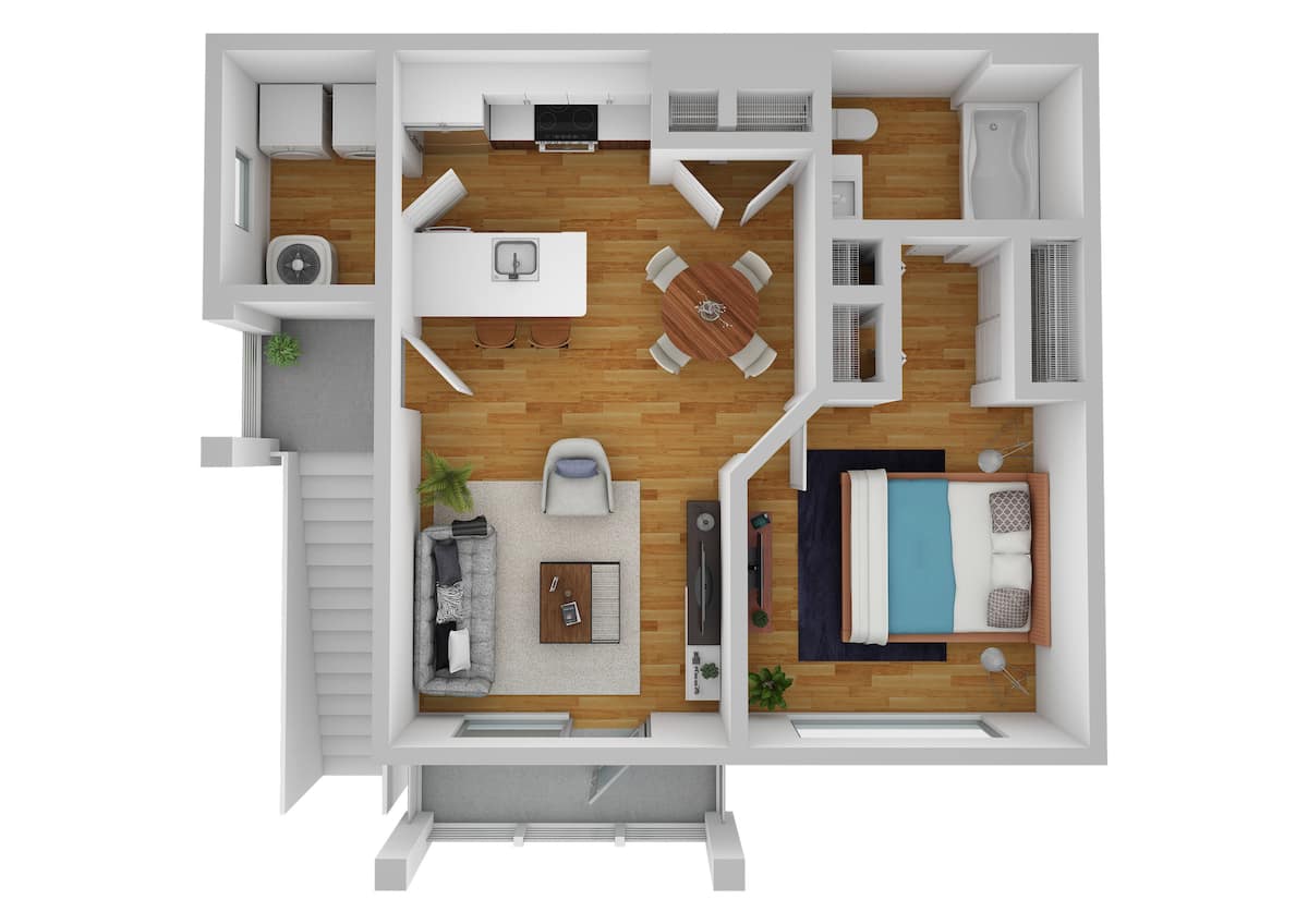 Floorplan diagram for A1, showing 1 bedroom
