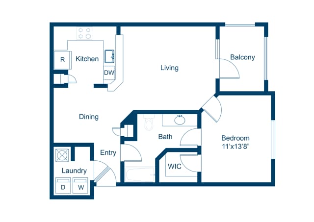 Floorplan diagram for A2, showing 1 bedroom