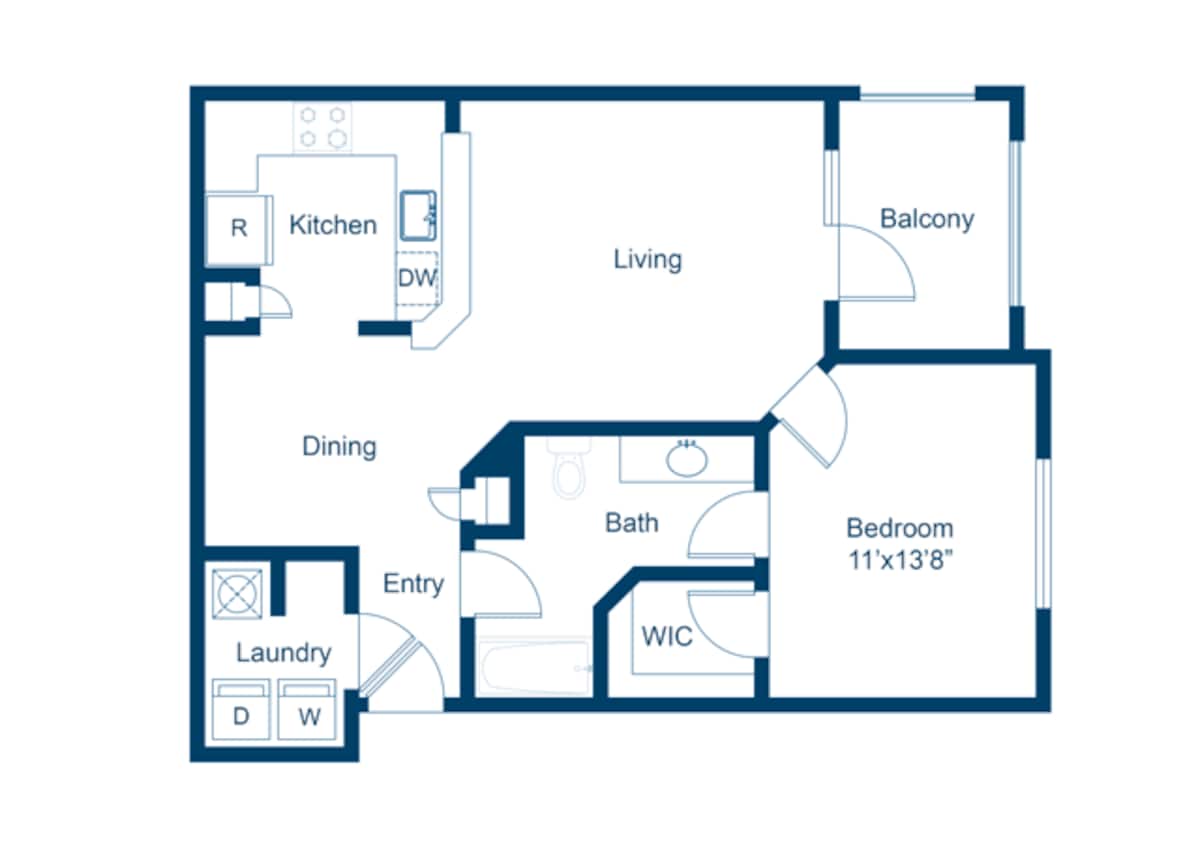 Floorplan diagram for A2, showing 1 bedroom