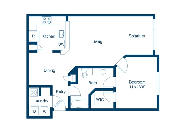 Floorplan diagram for A3, showing 1 bedroom
