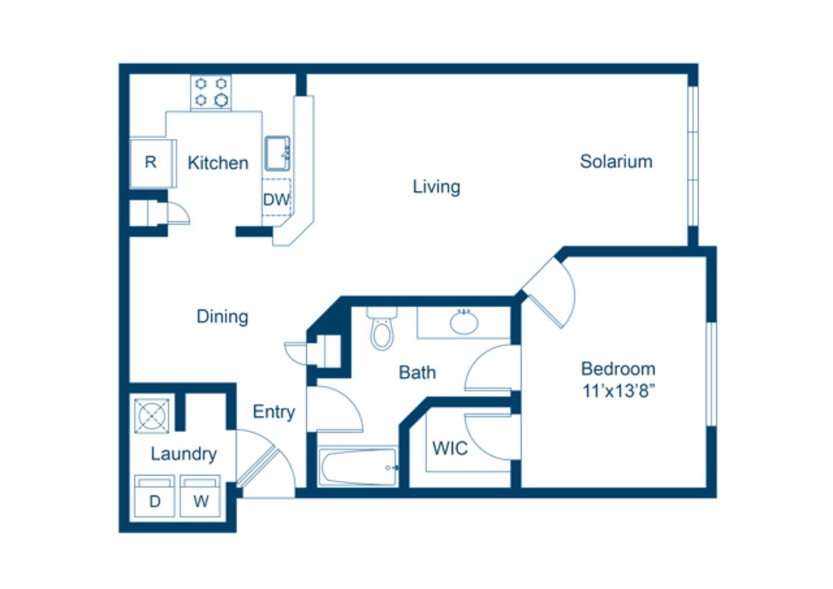 Floorplan diagram for A3, showing 1 bedroom