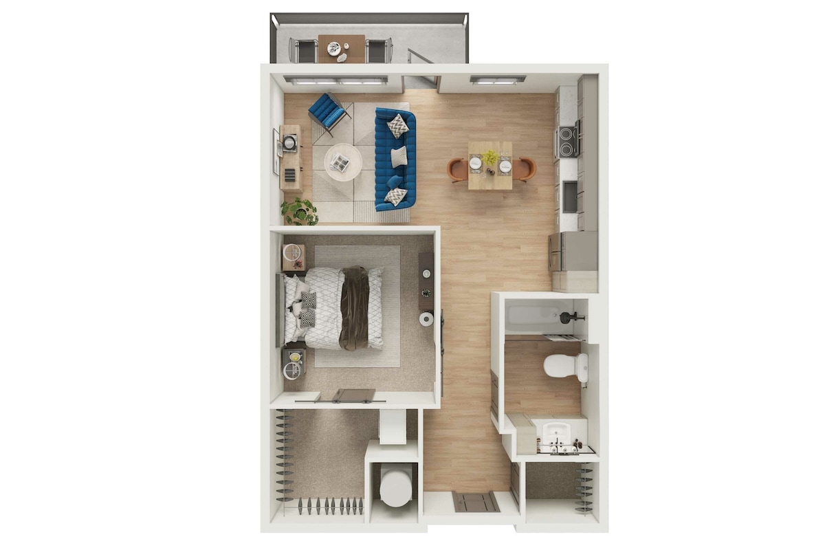 Floorplan diagram for Camelia, showing Studio