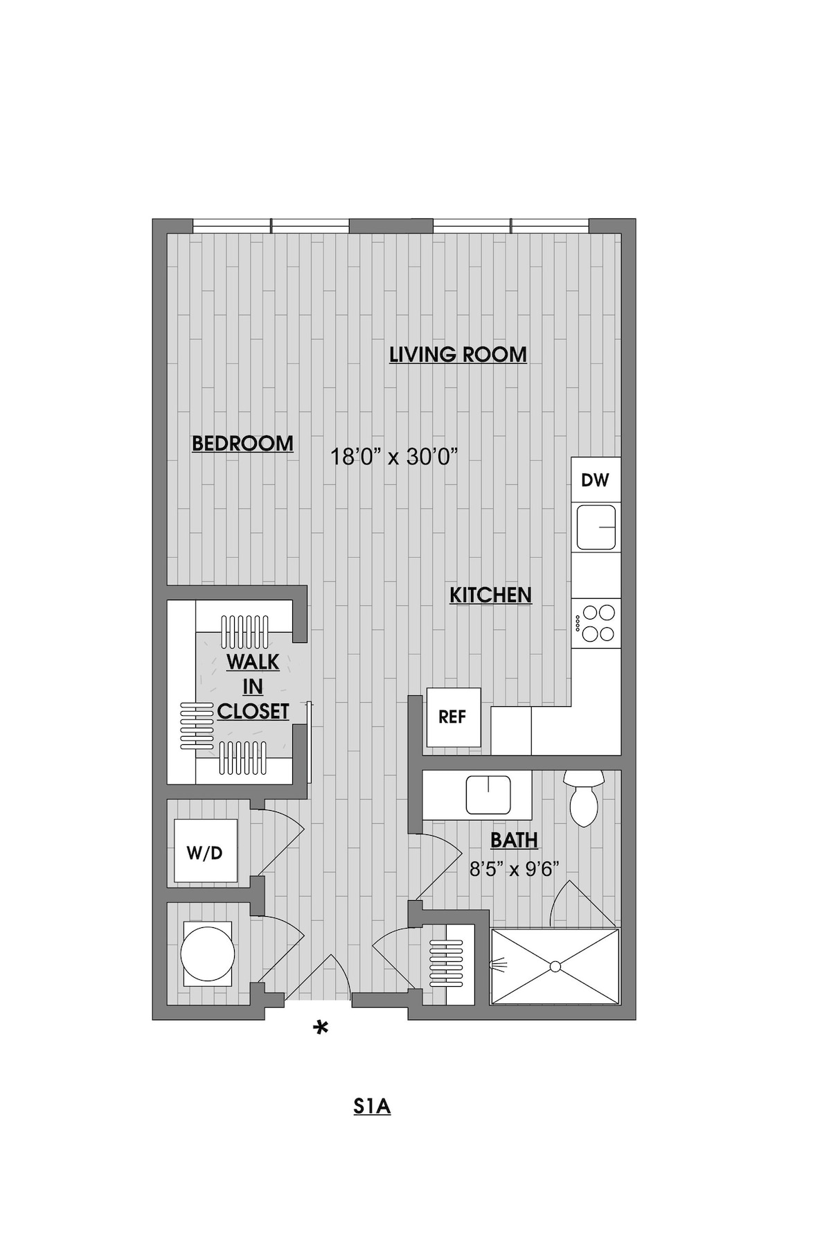 Floorplan diagram for Lilac, showing Studio
