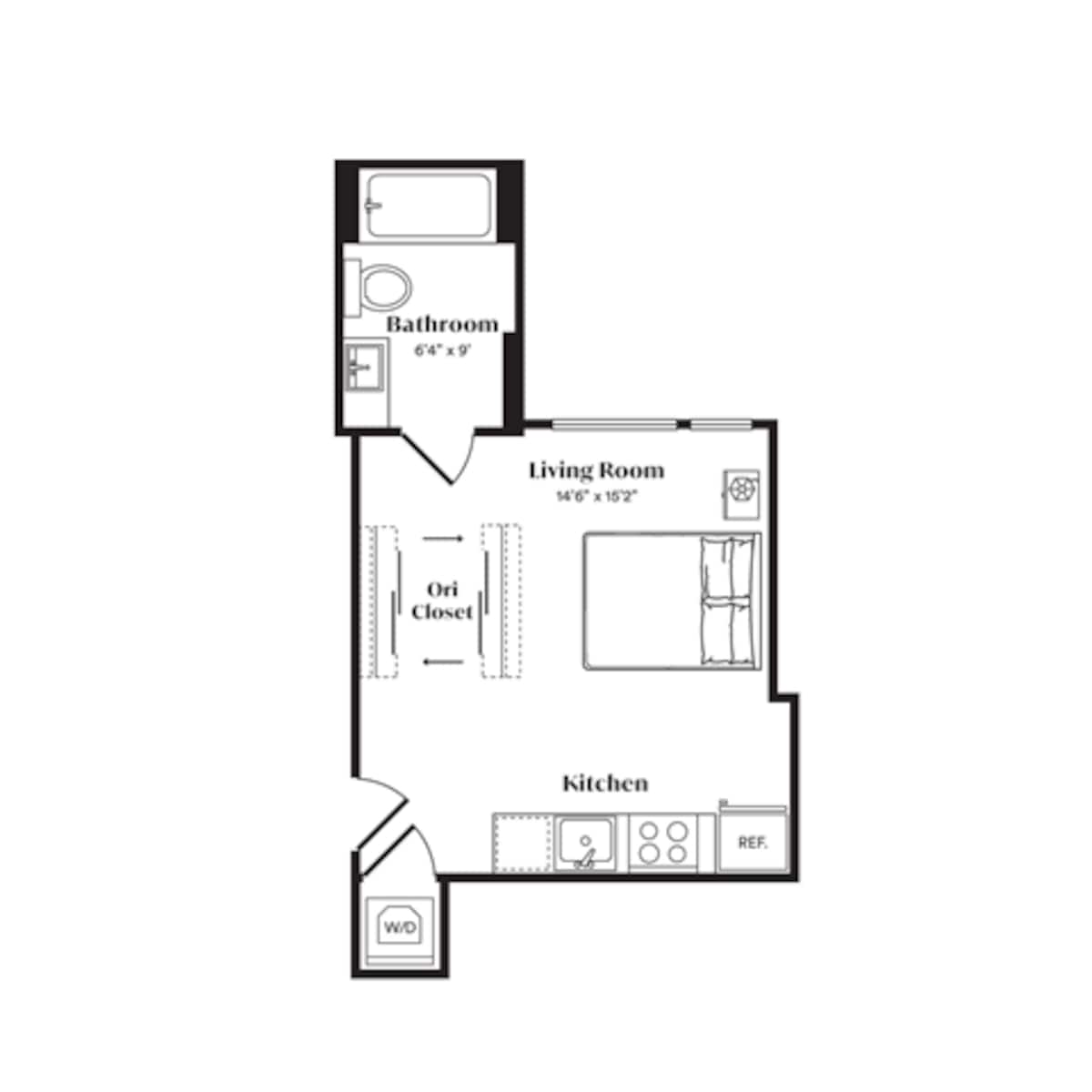 Floorplan diagram for S1, showing Studio