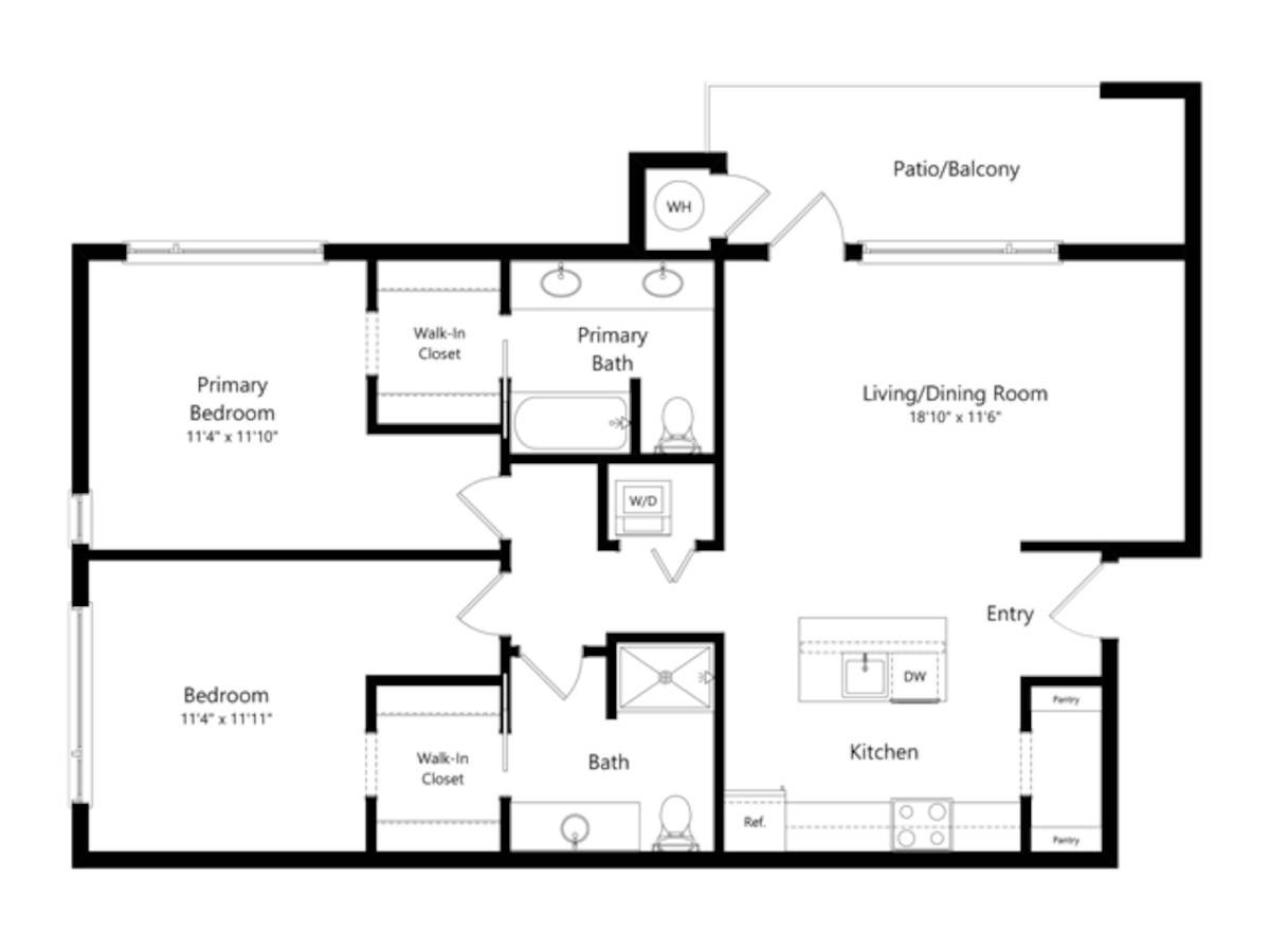 Floorplan diagram for Mt Si, showing 2 bedroom