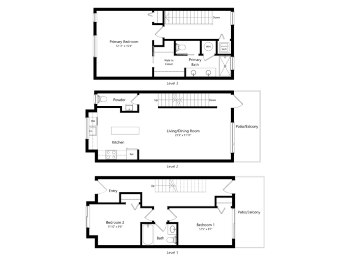 Floorplan diagram for Skyline, showing 3 bedroom