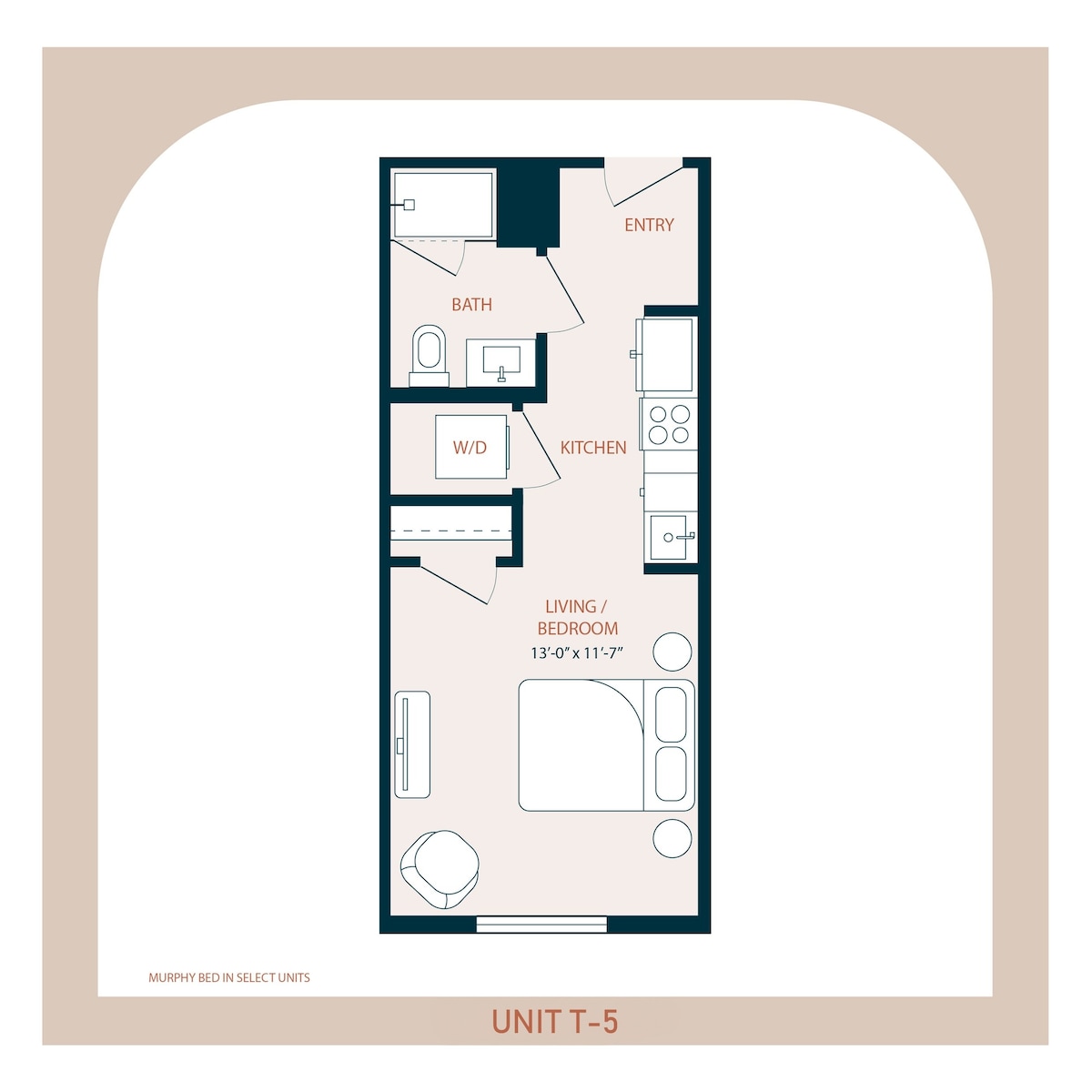 Floorplan diagram for T-05, showing Studio
