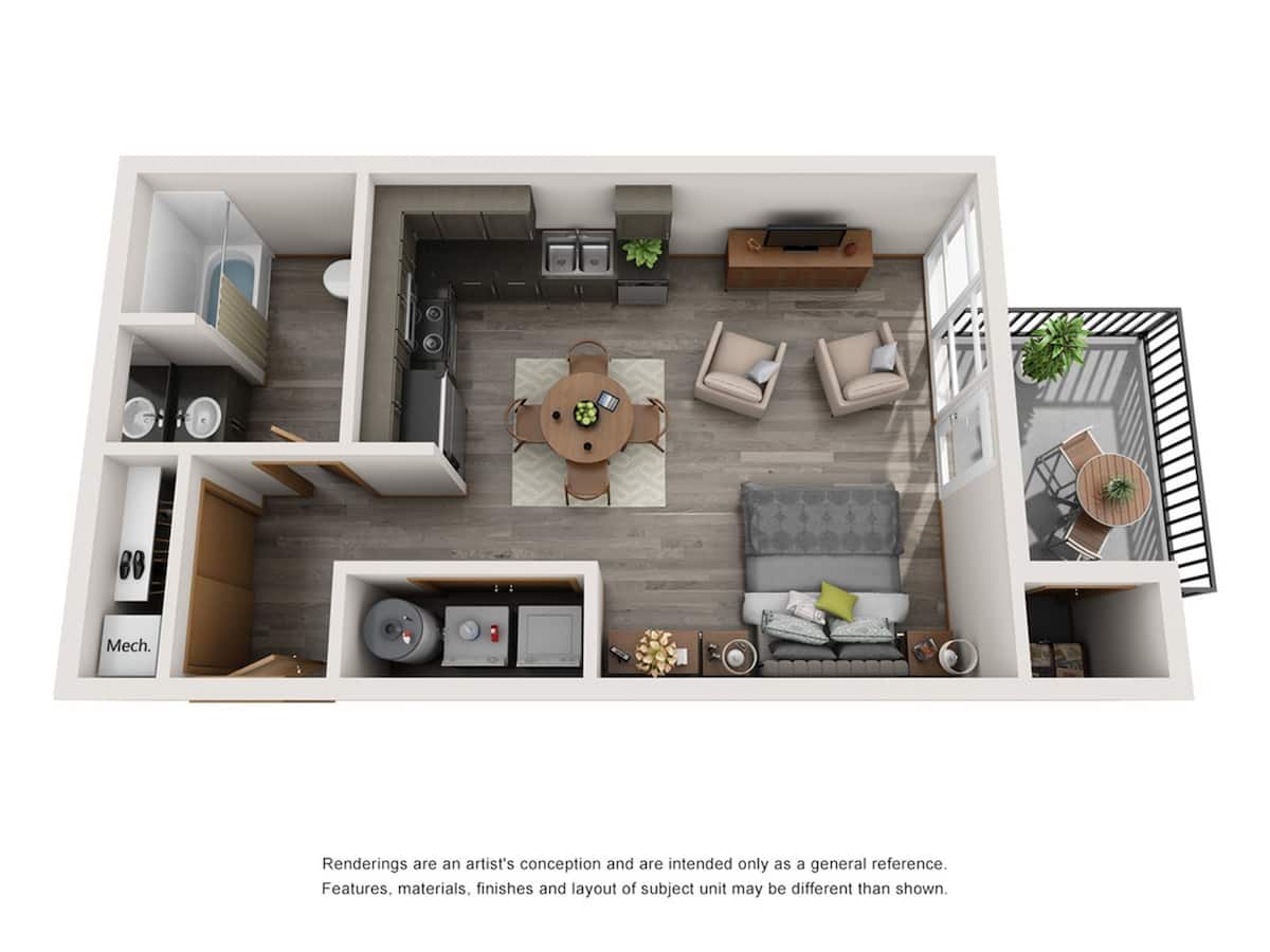 Floorplan diagram for Signature Five40, showing Studio
