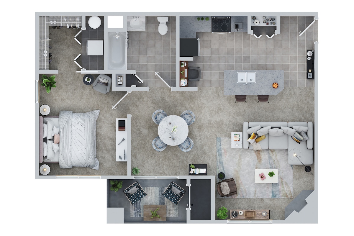 Floorplan diagram for THE KENNEDY, showing 1 bedroom