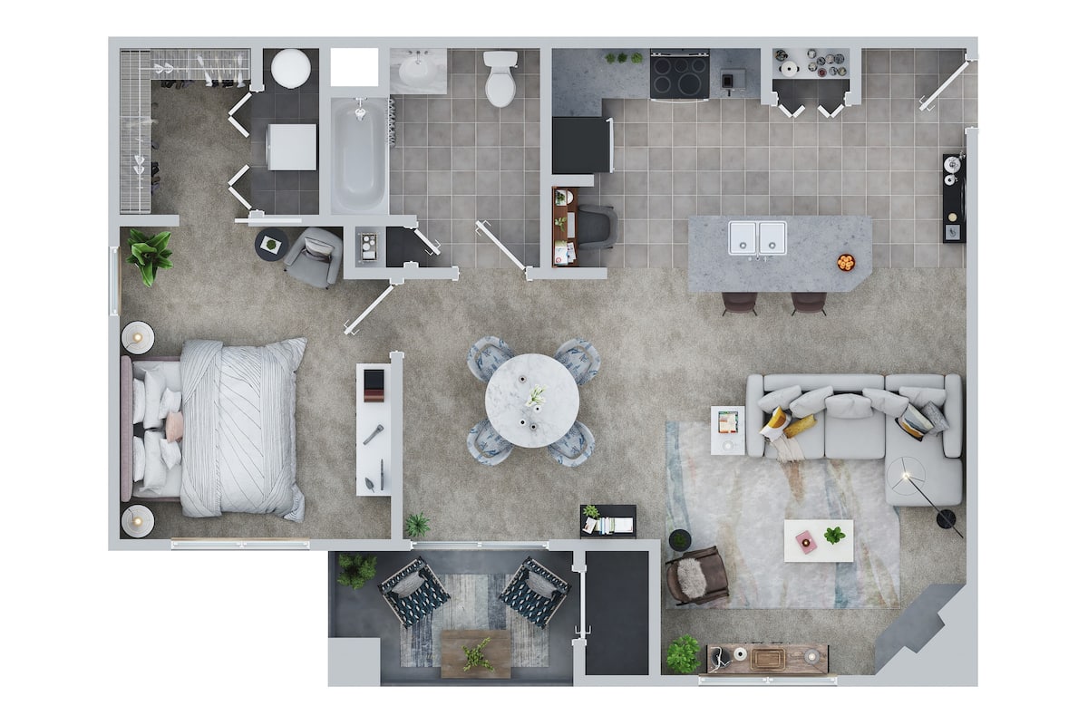 Floorplan diagram for THE KENNEDY, showing 1 bedroom
