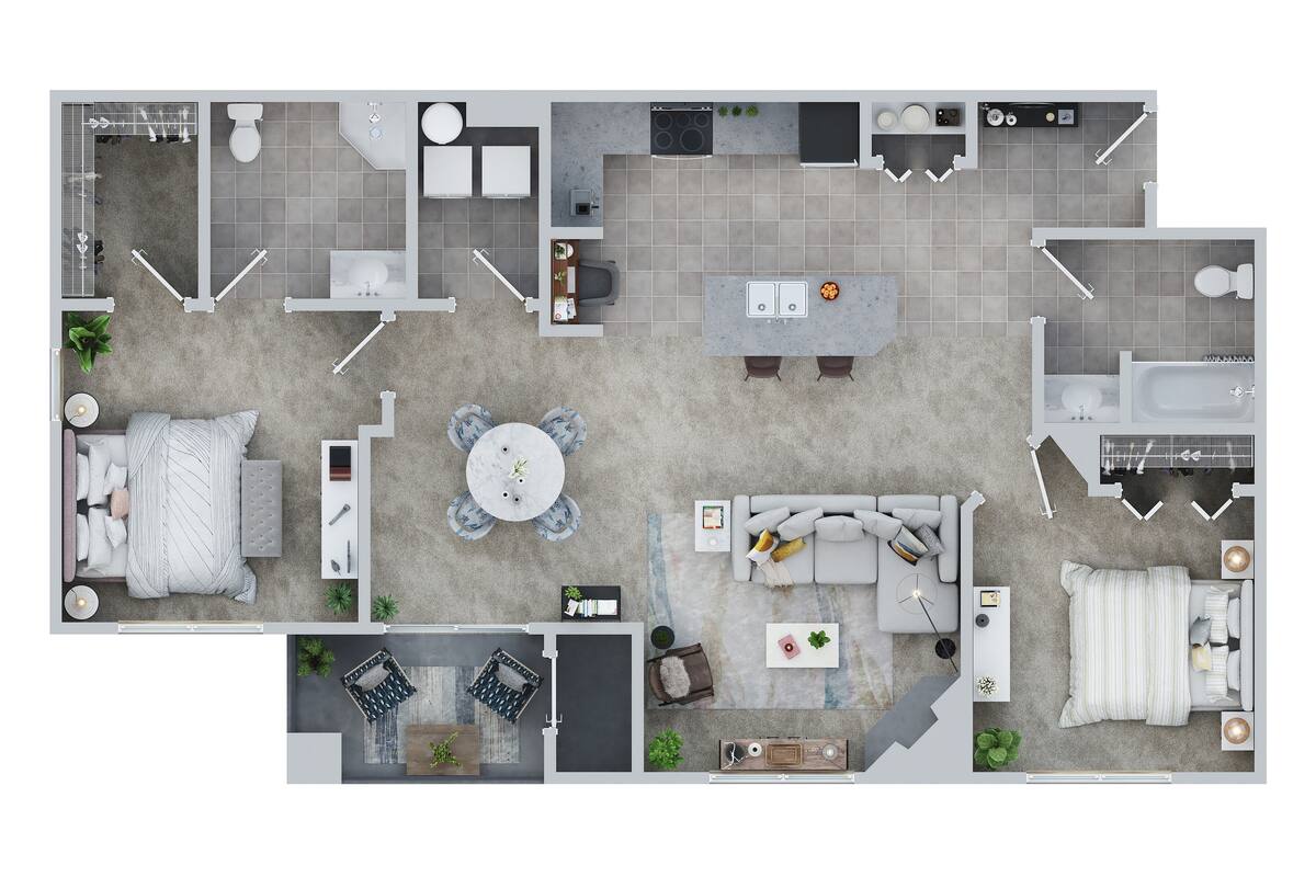Floorplan diagram for THE EISENHOWER, showing 2 bedroom