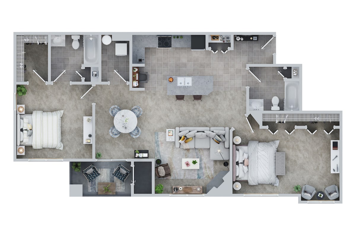 Floorplan diagram for THE EISENHOWERE DELUXE, showing 2 bedroom