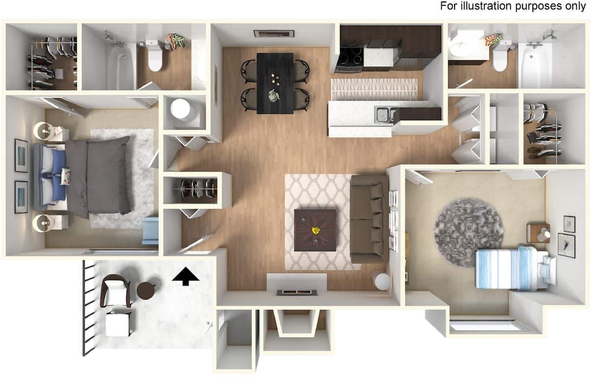 Floorplan diagram for Cape Cod, showing 2 bedroom