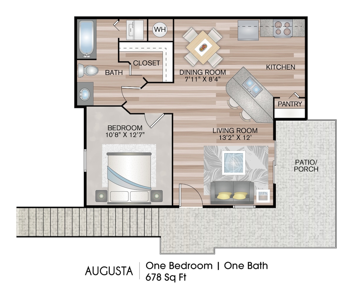 Floorplan diagram for AUGUSTA, showing 1 bedroom