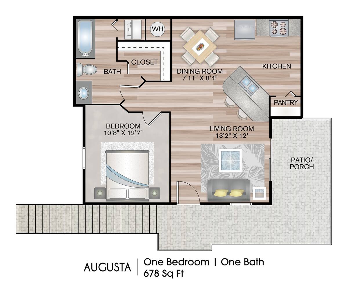 Floorplan diagram for AUGUSTA, showing 1 bedroom