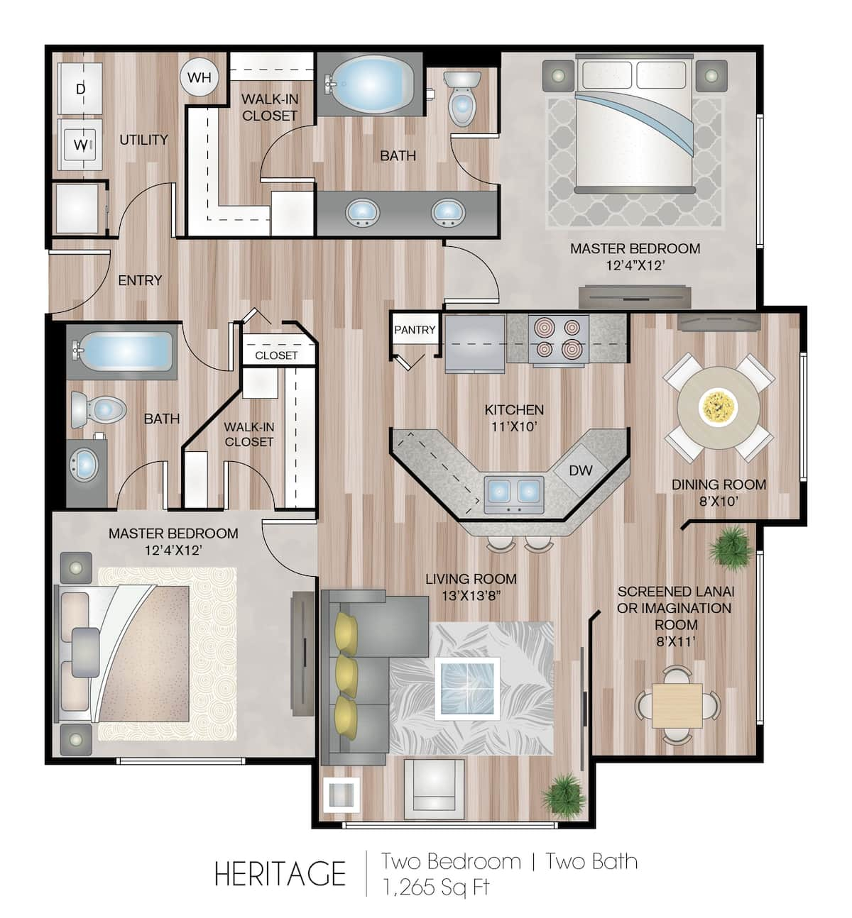 Floorplan diagram for Heritage - Premium, showing 2 bedroom