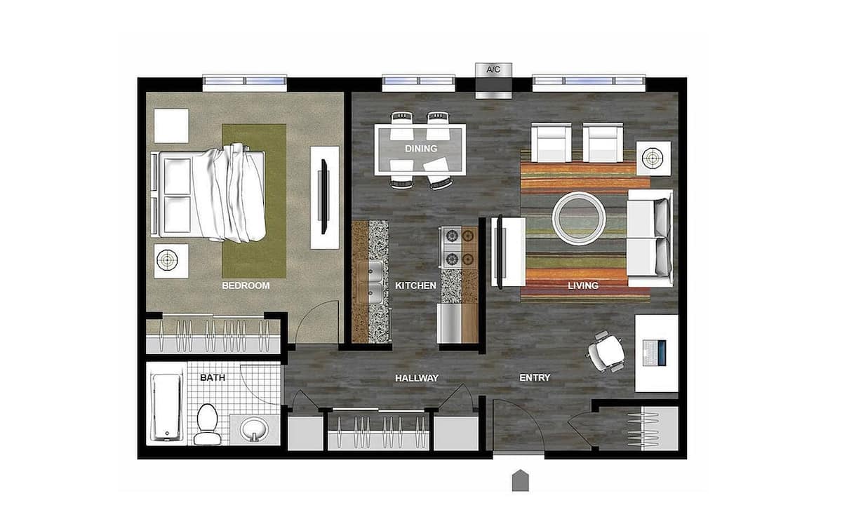 Floorplan diagram for The Superior, showing 1 bedroom