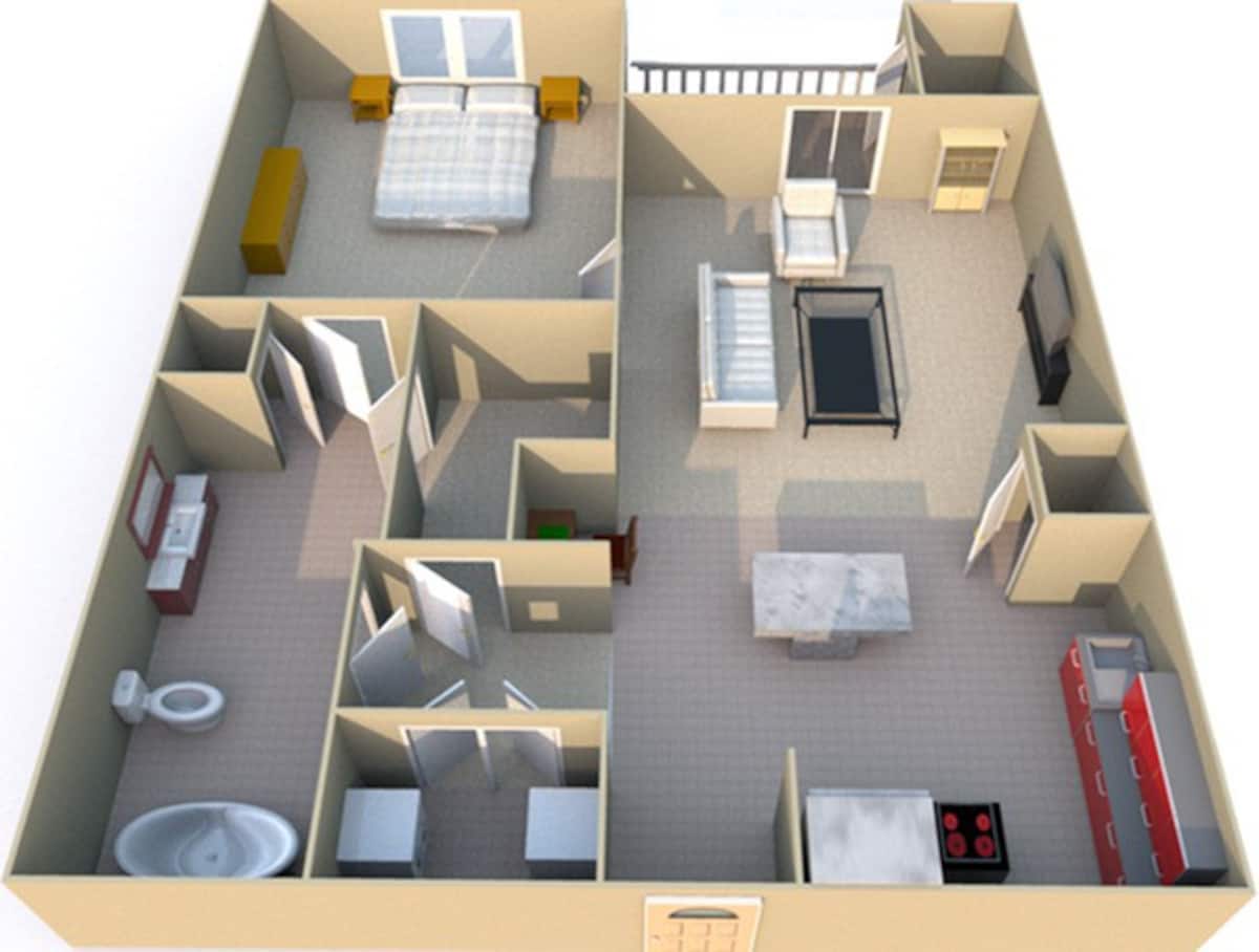 Floorplan diagram for Westwood, showing 1 bedroom