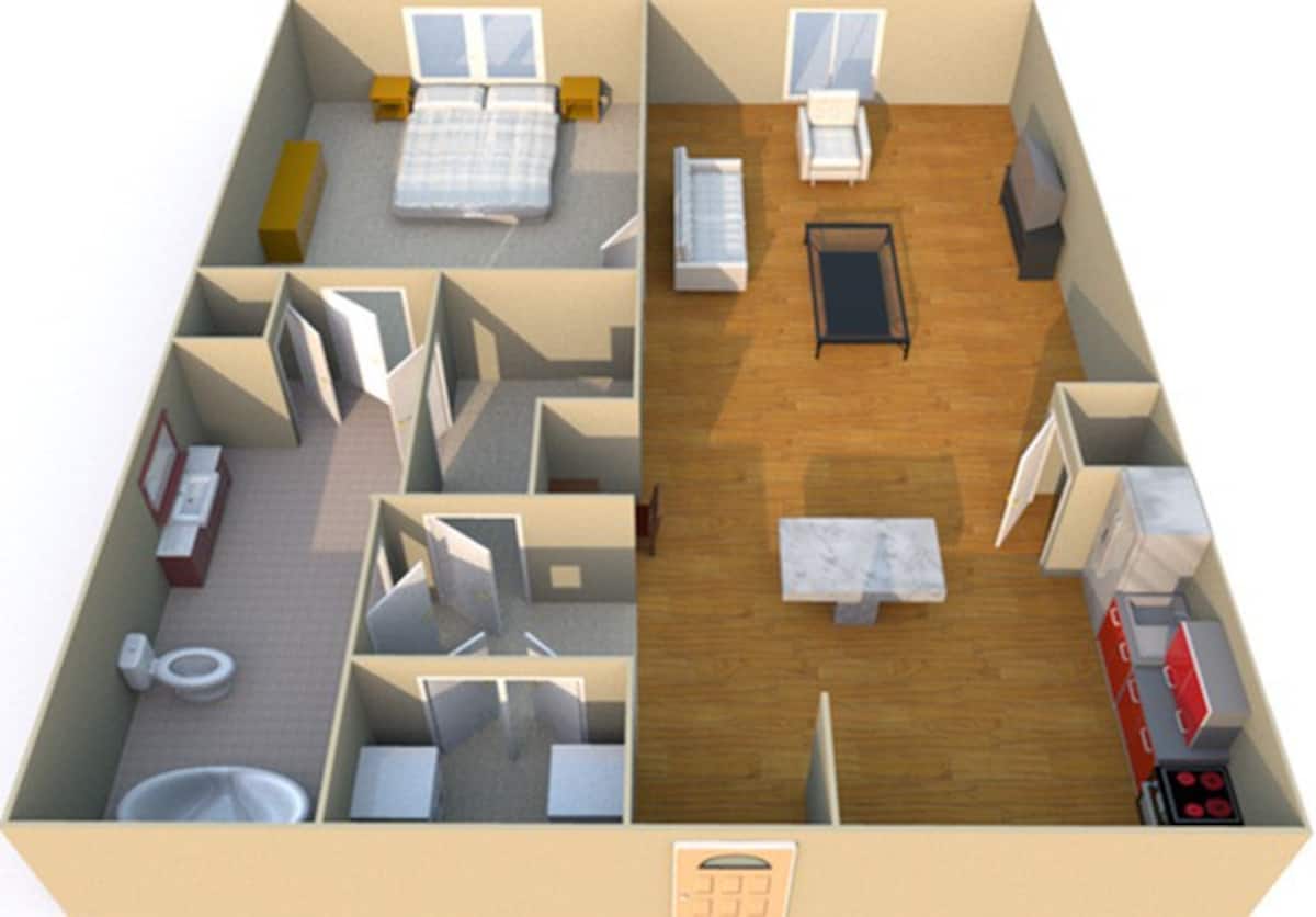 Floorplan diagram for Westwood Lofts, showing 1 bedroom