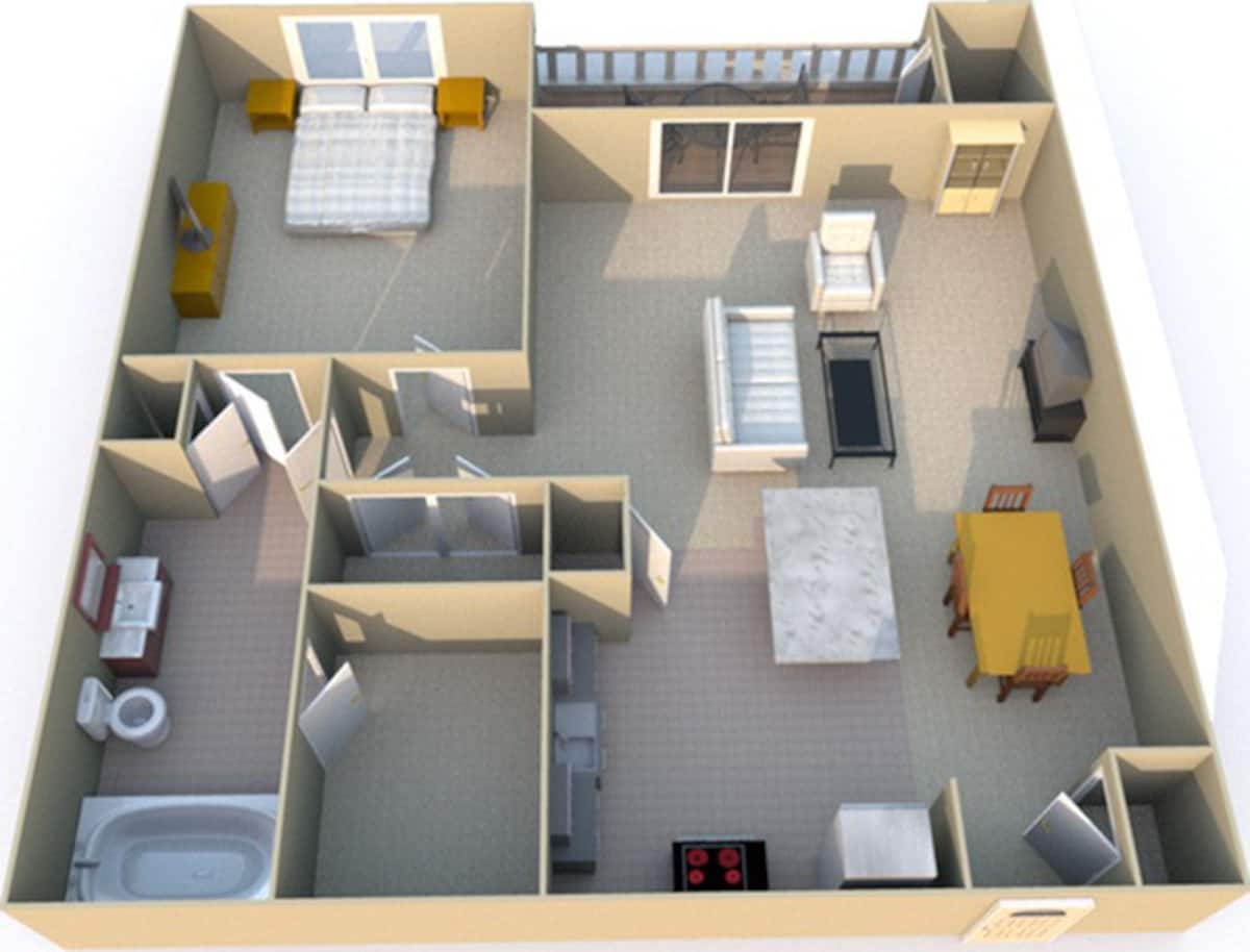 Floorplan diagram for West Chase, showing 1 bedroom