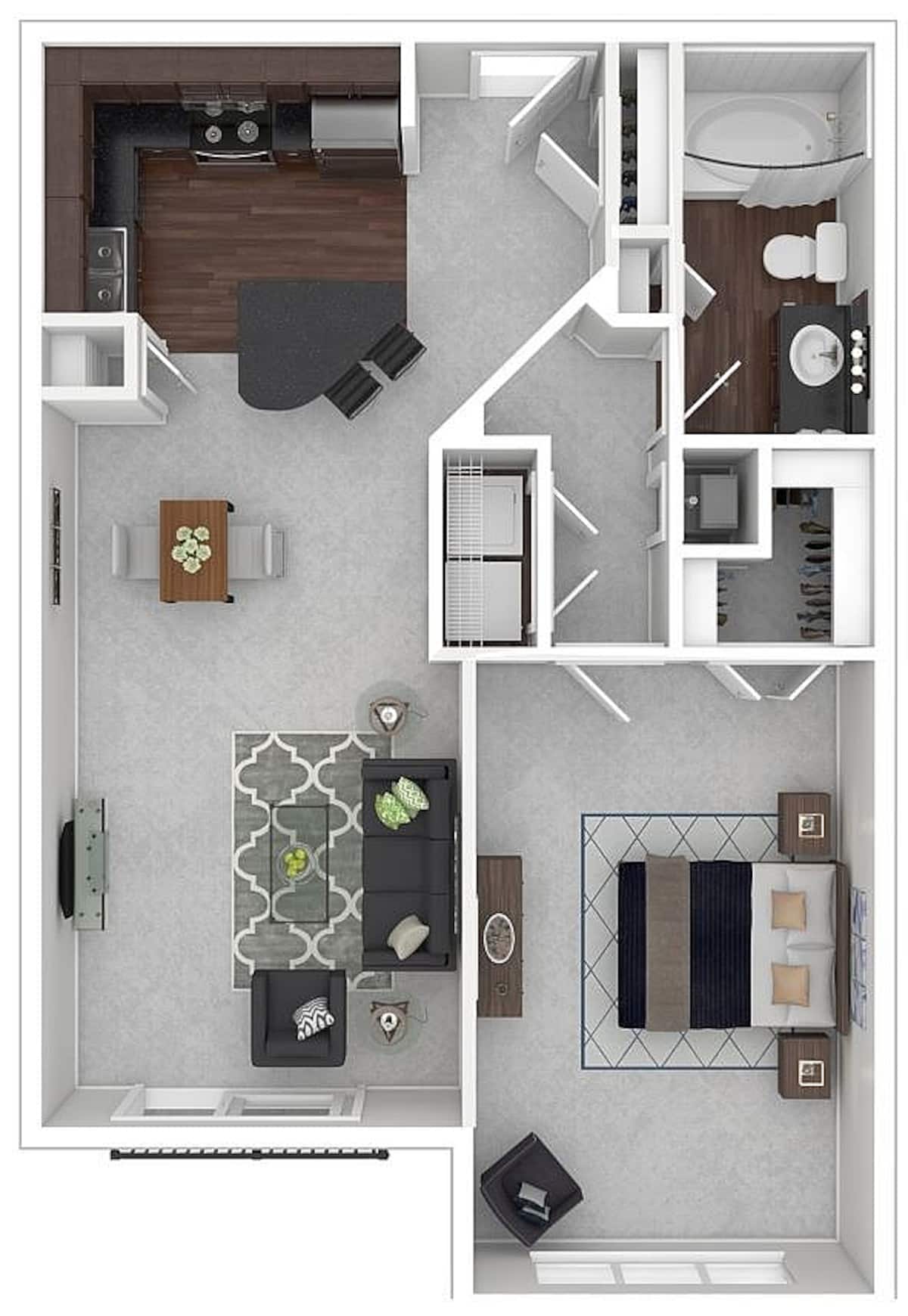 Floorplan diagram for Inwood II Midrise, showing 1 bedroom