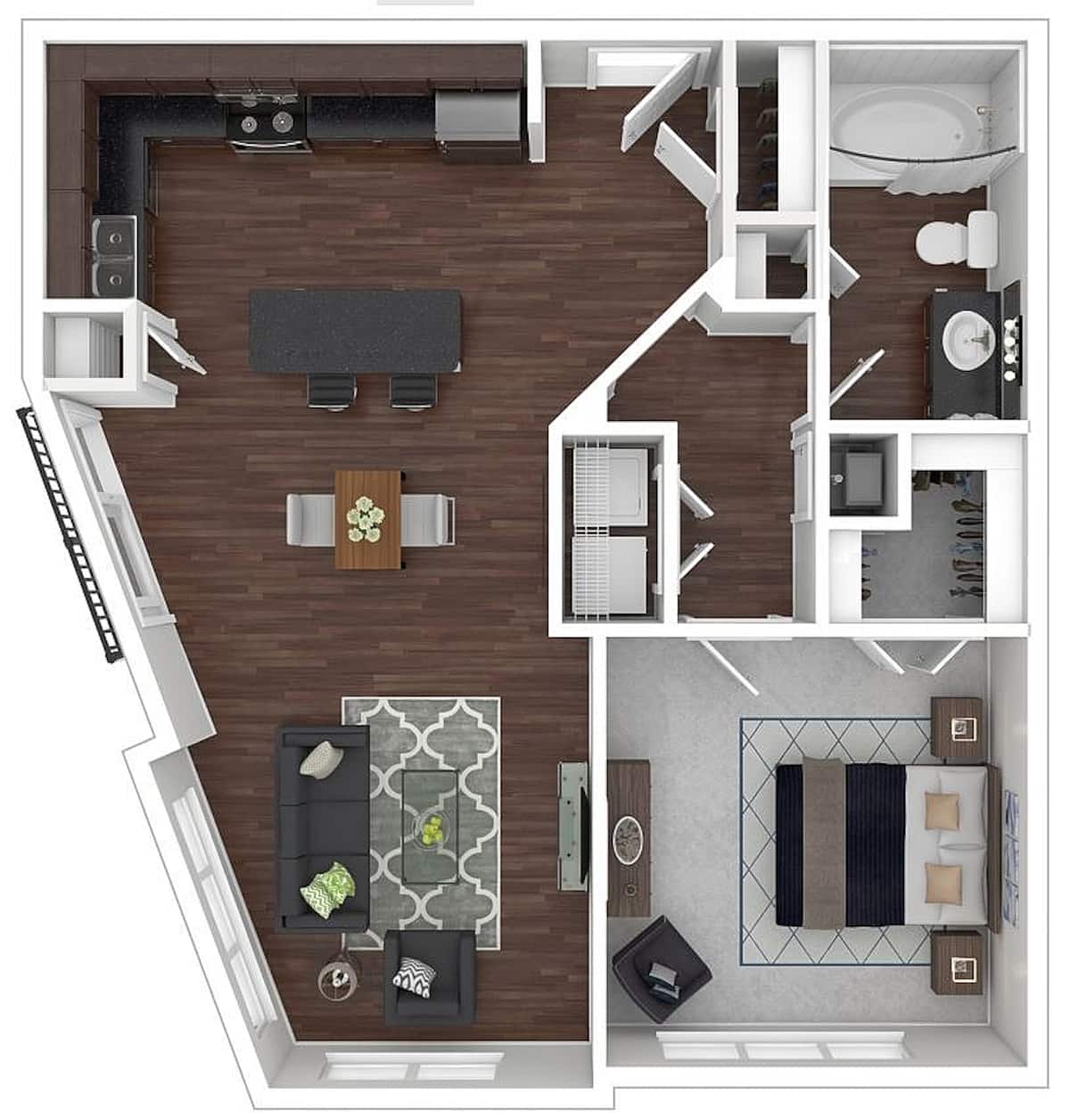 Floorplan diagram for Inwood III Midrise, showing 1 bedroom