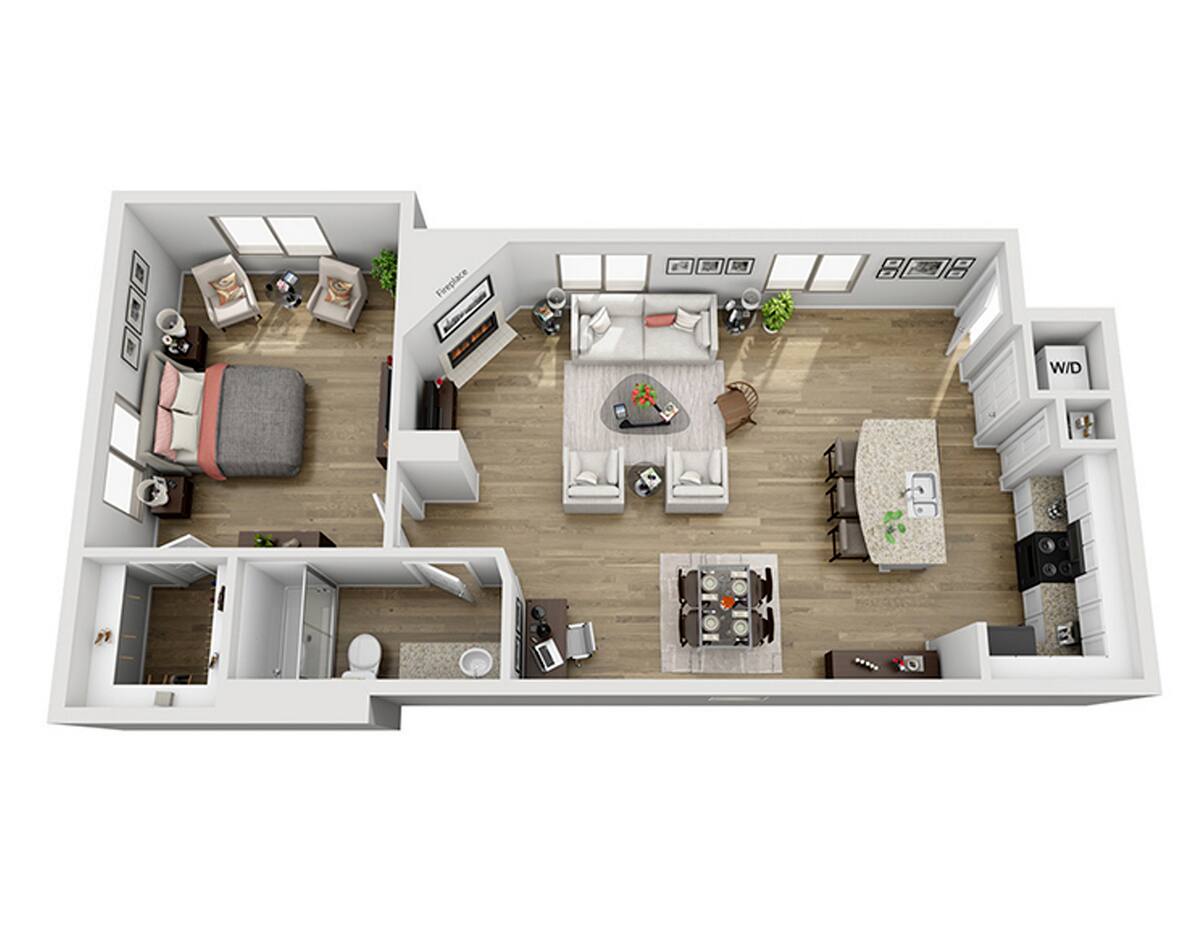 Floorplan diagram for Arizona Thistle, showing 1 bedroom