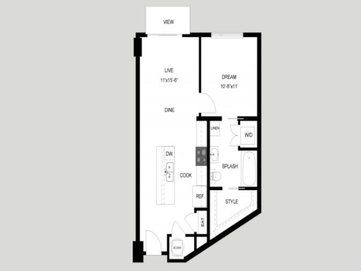 Floorplan diagram for The Bremond, showing 1 bedroom