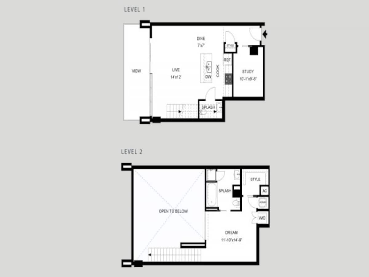 Floorplan diagram for The Rio - Loft, showing 1 bedroom