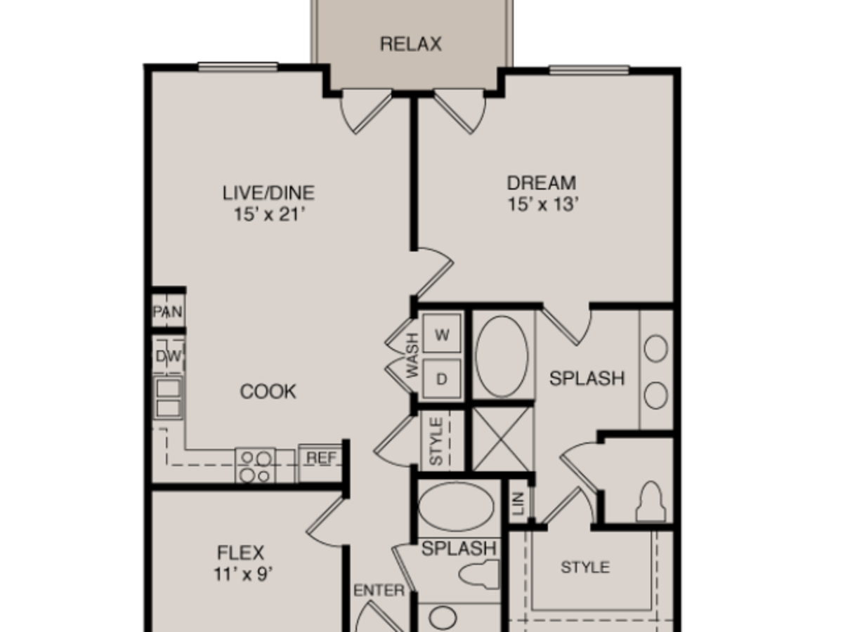 Floorplan diagram for A5 1-2 Study, showing 1 bedroom