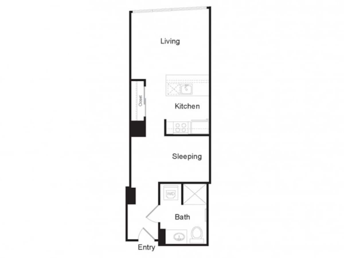 Floorplan diagram for Studio A, showing Studio
