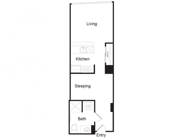 Floorplan diagram for Studio D, showing Studio